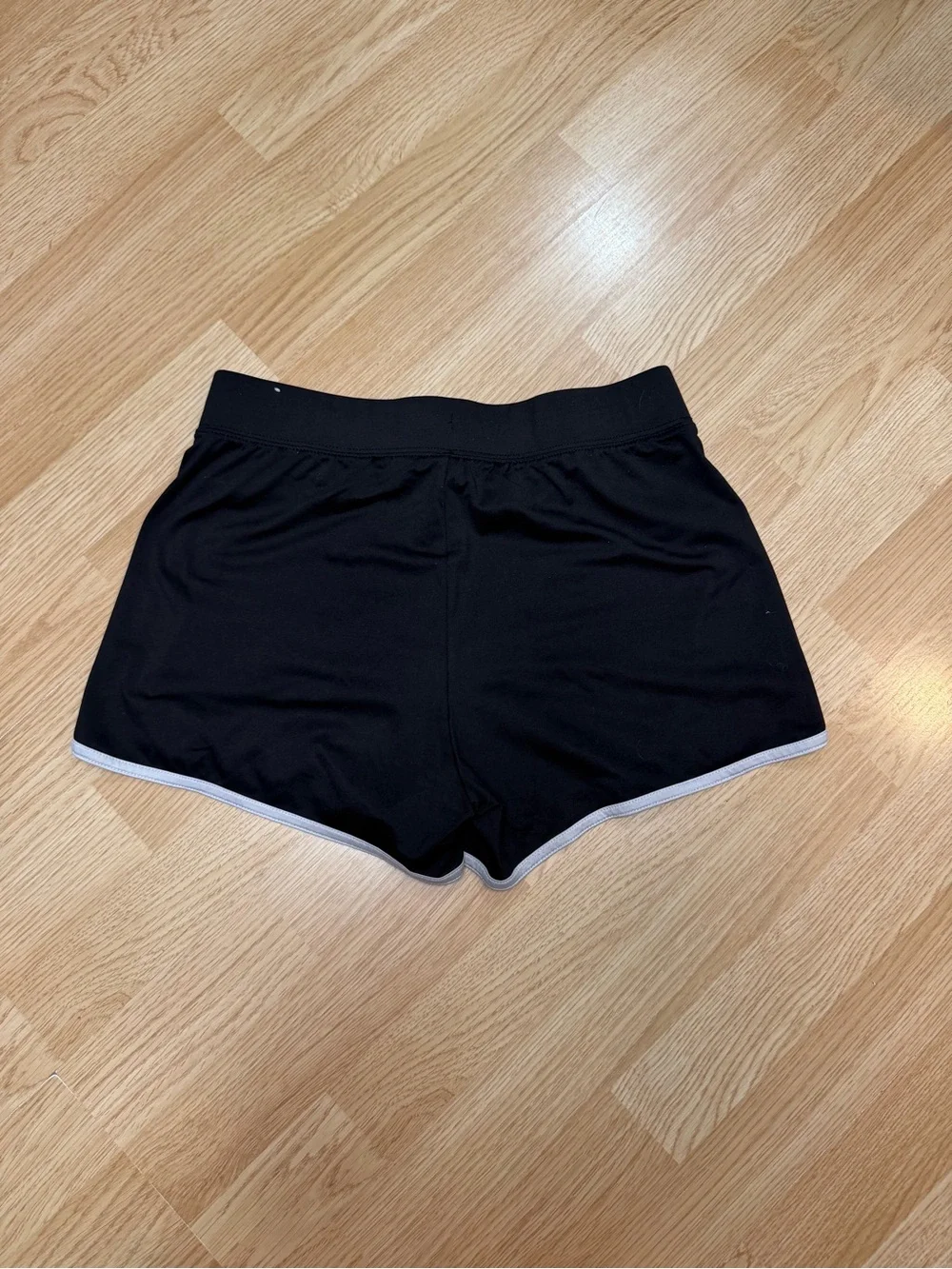 Justice Girls Black Athletic Dolphin Shorts Contrast Trim Drawstring XL 16/18